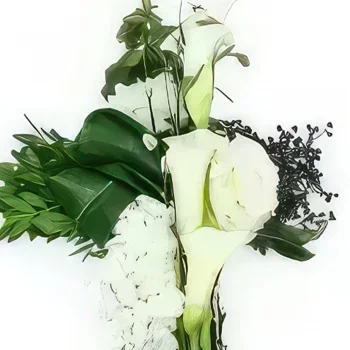 nett Blumen Florist- Kleines Quecksilberkreuz mit gestickten Blume Bouquet/Blumenschmuck