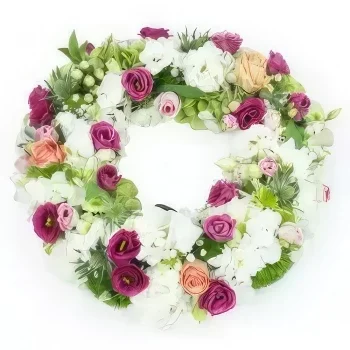 リヨン 花- ステッチフラワーダイアンの小さな王冠 花束/フラワーアレンジメント