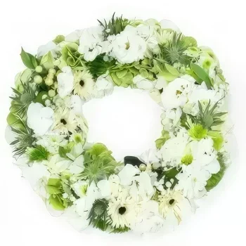 nett Blumen Florist- Kleiner Kranz aus weißen Epona-Blüten Bouquet/Blumenschmuck