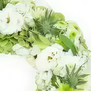 fleuriste fleurs de Paris- Petite couronne de fleurs blanches Épona Bouquet/Arrangement floral