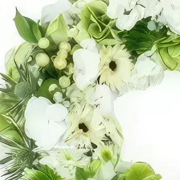 リヨン 花- 白いエポナの花の小さなリース 花束/フラワーアレンジメント
