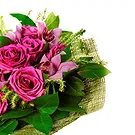 Italy flowers  -  Bouquet of Pink Lilies and Roses Flower Bouquet/Arrangement