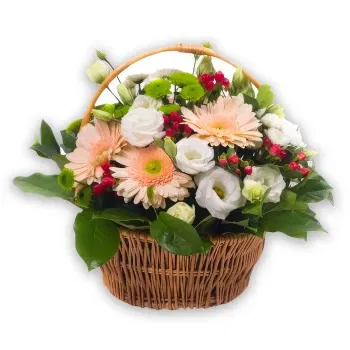 Turkmenistan Online Florist - Korg i ljusa färger Bukett