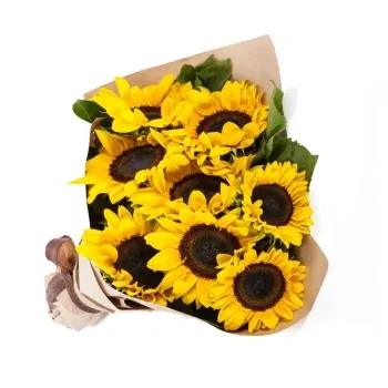 Sicilien blomster- Emballeret Solsikkebuket