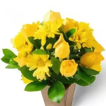 fiorista fiori di San Paolo- Disposizione di margherite gialle e rose Bouquet floreale