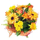 Villadose flowers  -  Bouquet of orange Gerberas and yellow flowers Flower Bouquet/Arrangement