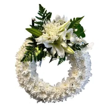 Kenya online Florist - White Round Wreath Bouquet