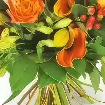Λιλ λουλούδια- Τονωτικό πορτοκαλί μπουκέτο Μπουκέτο/ρύθμιση λουλουδιών
