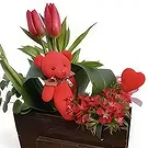 Adma flowers  -   teddy bear &  heart Flower Bouquet/Arrangement
