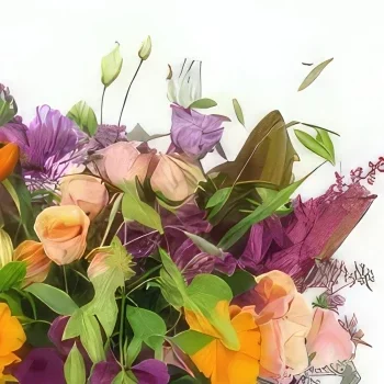 flores Marsella floristeria -  Ramo largo de naranja y violeta de Valence Ramo de flores/arreglo floral