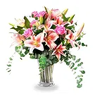 Greece flowers  -  WOMAN in PINK Flower Bouquet/Arrangement