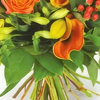 Kiva kukat- Oranssi kukkakauppiaan yllätyskimppu Kukka kukkakimppu