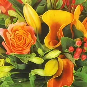 Бордо цветя- Портокалов букет изненада от цветар Букет/договореност цвете