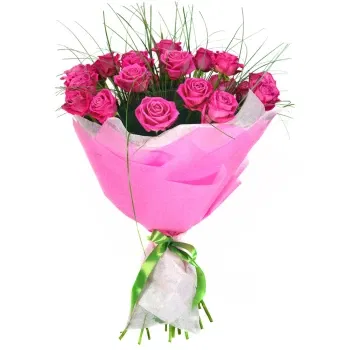 시칠리아 꽃- 자홍색 장미 꽃다발