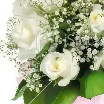 fleuriste fleurs de Tenerife- Douce Romance blanc Bouquet/Arrangement floral