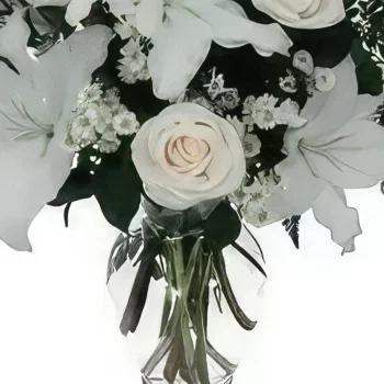 Malmo kwiaty- Piękna biała Bukiet ikiebana