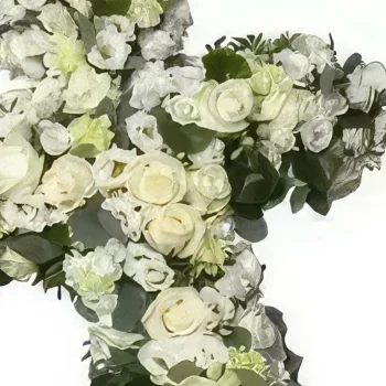 Стокхолм цветя- Погребение на бял кръст Букет/договореност цвете