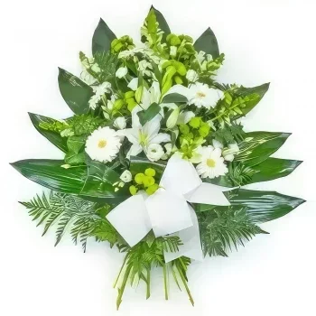 flores Marsella floristeria -  Guirnalda de flores blancas Ramo de flores/arreglo floral