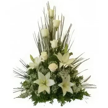 Torino blomster- Hvite blomsterpyramid Blomsterarrangementer bukett