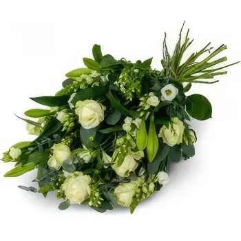 بائع زهور المير- باقة جنازة بيضاء باقة الزهور