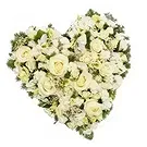 Bukit Tuku flowers  -  White Funeral Heart Flower Bouquet/Arrangement