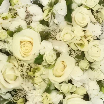 Гданск цветя- Бяло погребално сърце Букет/договореност цвете