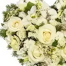 Bukit Tuku flowers  -  White Funeral Heart Flower Bouquet/Arrangement