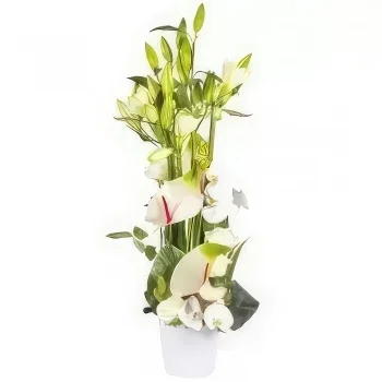 fleuriste fleurs de Toulouse- Composition florale blanche Meringue Bouquet/Arrangement floral