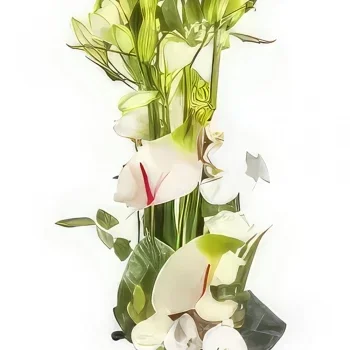 fleuriste fleurs de Toulouse- Composition florale blanche Meringue Bouquet/Arrangement floral
