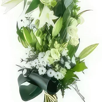 بائع زهور نانت- باقة عزاء بيضاء تعازي باقة الزهور