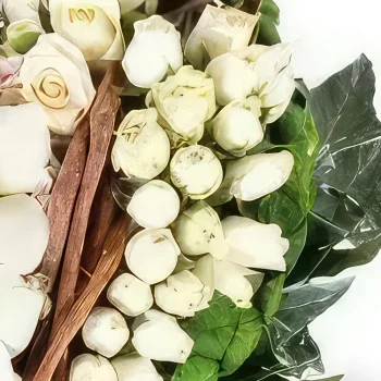 Marseille blomster- Hvitt sørgende hjerte Søthet Blomsterarrangementer bukett