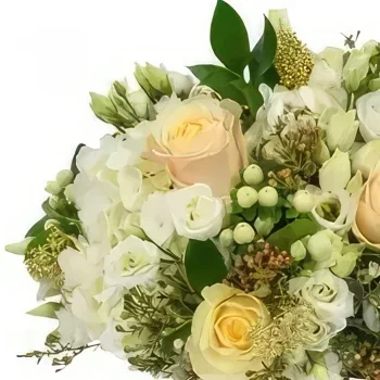 Μπράντφορντ λουλούδια- White & Peach Bliss Μπουκέτο/ρύθμιση λουλουδιών