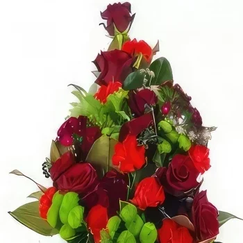 fiorista fiori di Strasburgo- Corona di fiori rossi e verdi Zeus Bouquet floreale